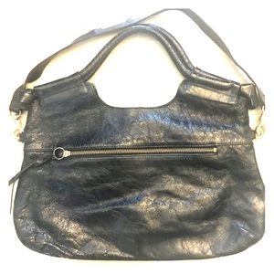 Foley Corinna Black Glazed Leather East West City